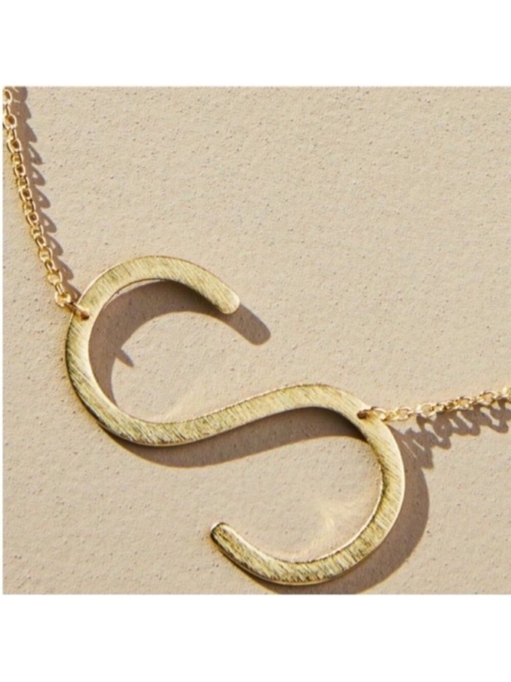 New! Gold Monogram Letter Initial Pendant Necklace NWOT